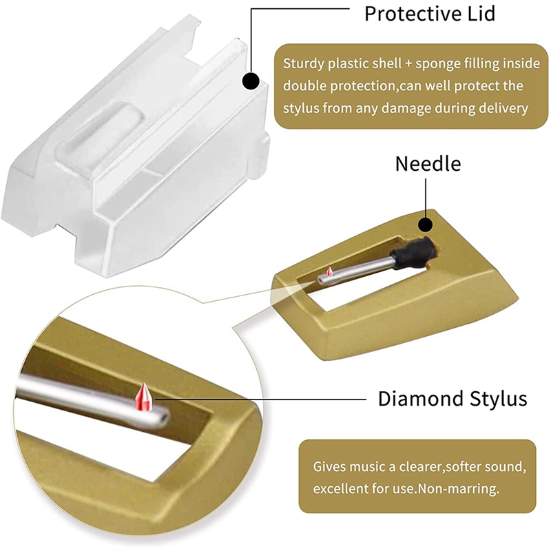 Record Player Needle, Upgraded Record Player with Diamond Stylus Replacement for ,, ION, LP