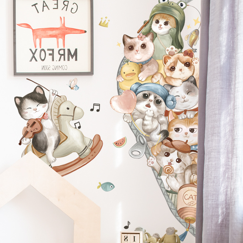 Decal dán tường Mèo con