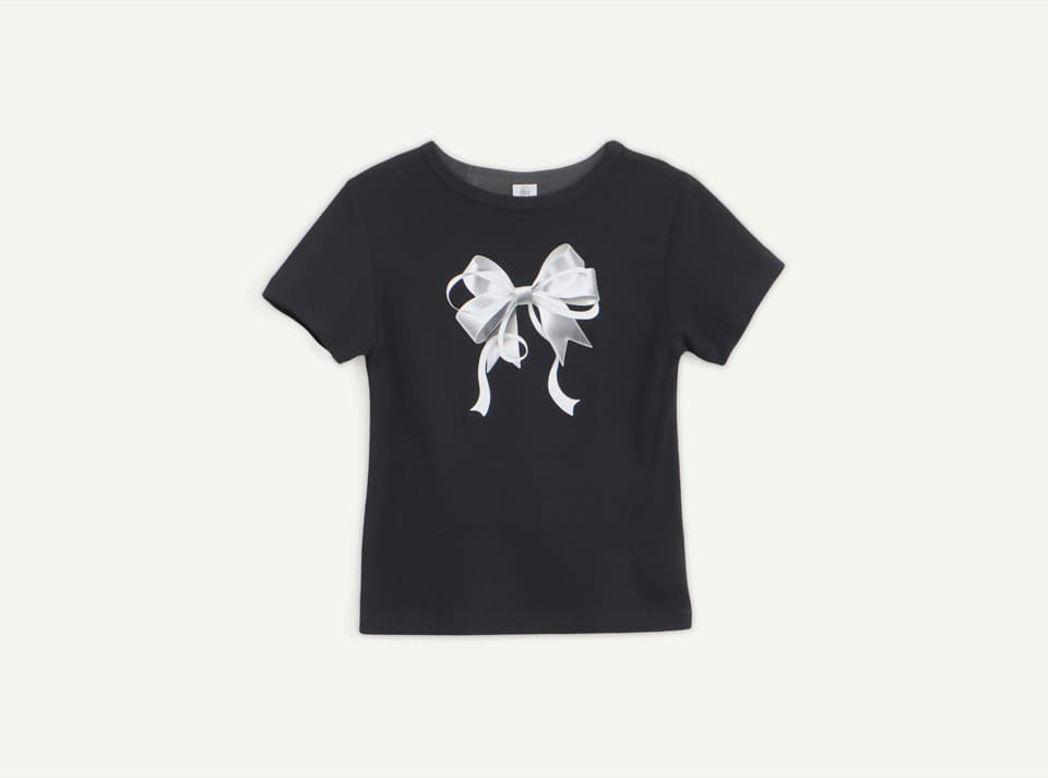 BLACKPINK & Celebrity's PICK] RONRON Double Ribbon Slim Crop