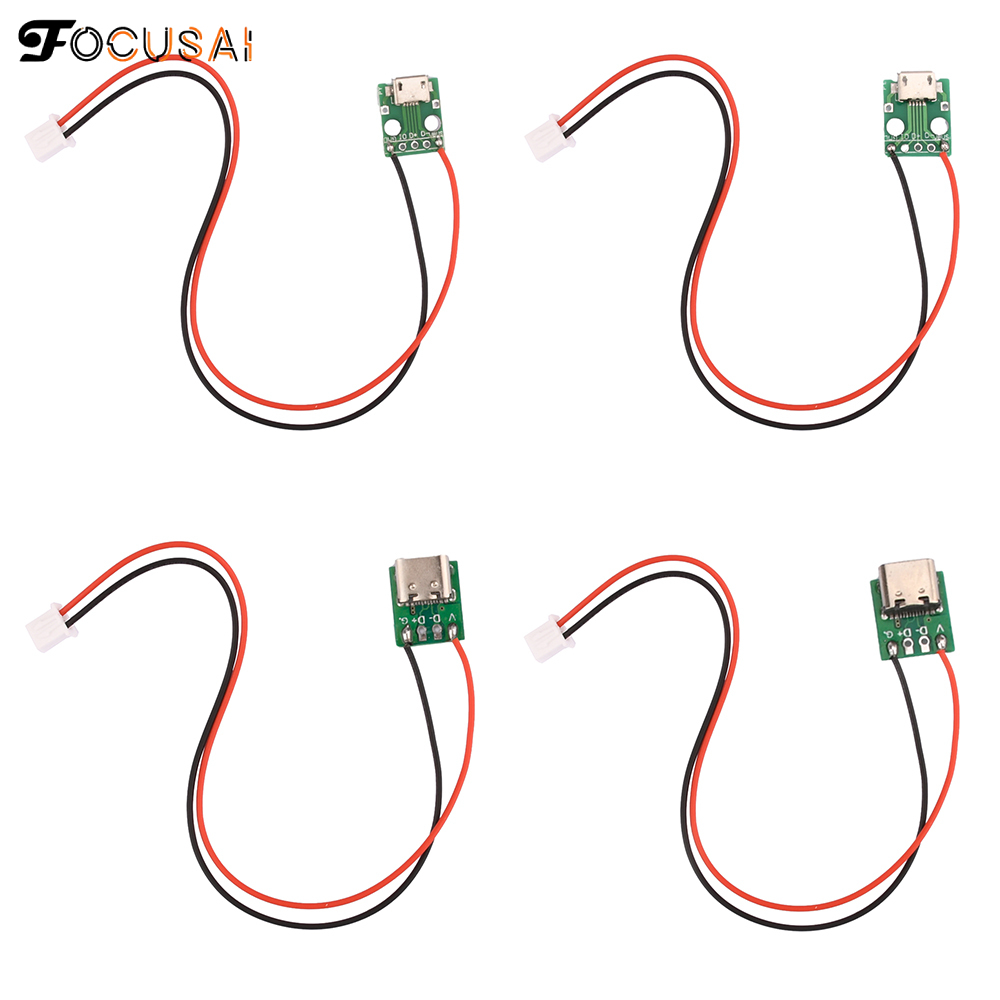 Focusai Type-C PCB với bộ chuyển đổi Cabel Micro USB để nhúng Cổng kết nối cái Bảng mạch giao tiếp cáp sạc Hàn bảng ổ cắm