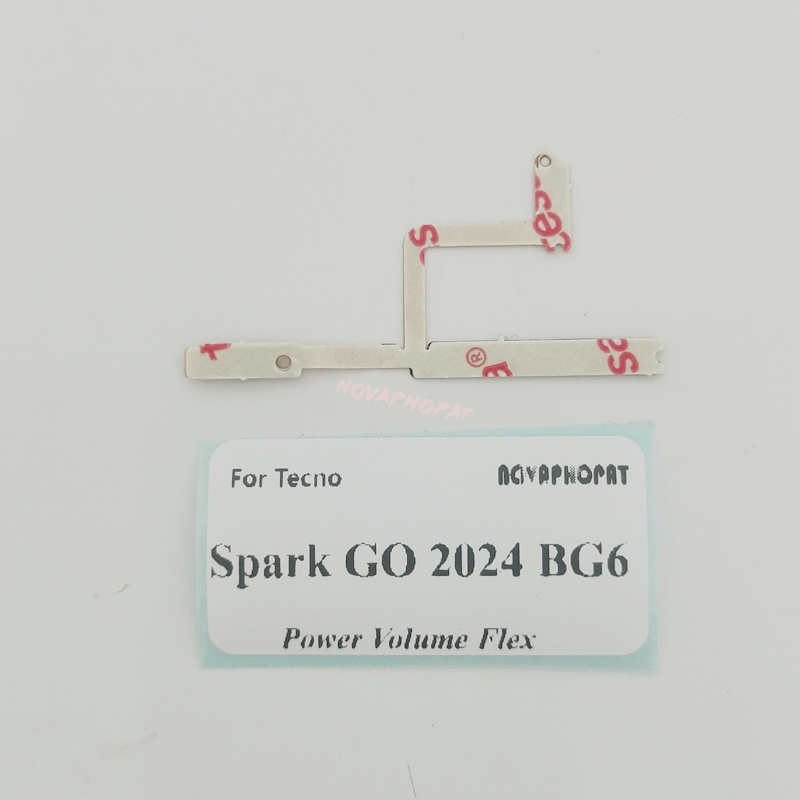 Novaphopat For Tecno Spark GO 2024 BG6 Power On Off Volume Up Down Switch Power Button Flex Cable Ribbon. 
