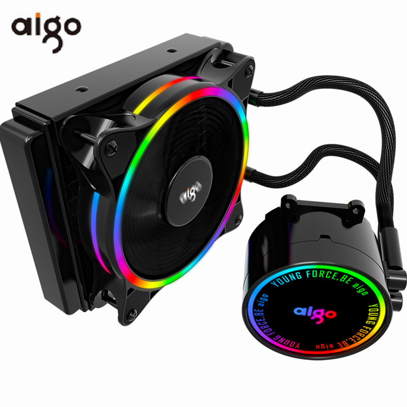 Aigo AC 120 240 360mm All in one Colorful Liquid Cpu Cooler For Destop PC thumbnail