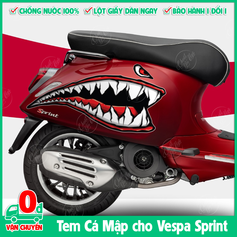 2 sides-Vespa Sprint stamp-Primavera high level anti-scratch shark teeth