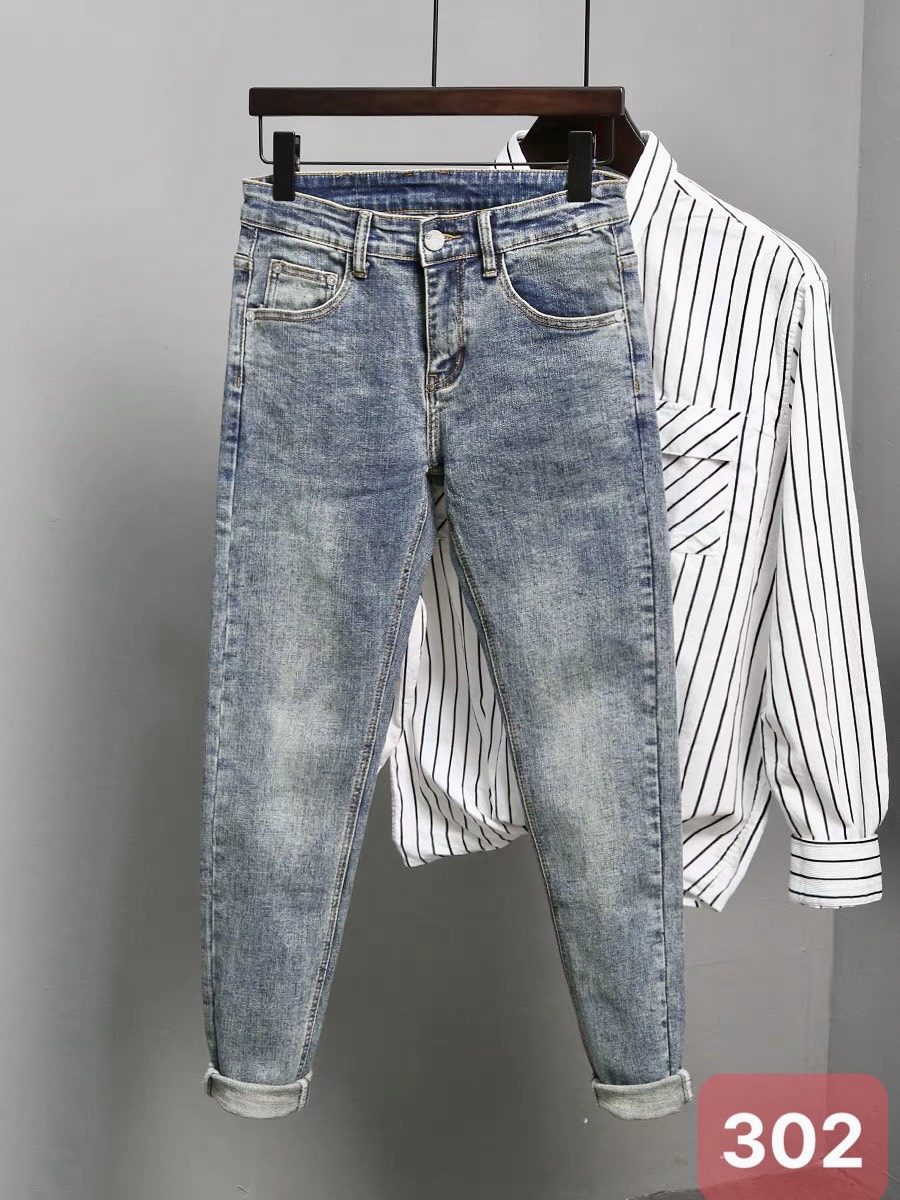 Male jeans light blue fashion style high-end TIENFASHION26 Ms260