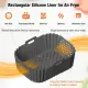 2Pcs Air Fryer Silicone Liner for Ninja SL401 SL400 Rectangular Airfryer Baking Tray for Ninja Dual Basket Inserts Accessories. 