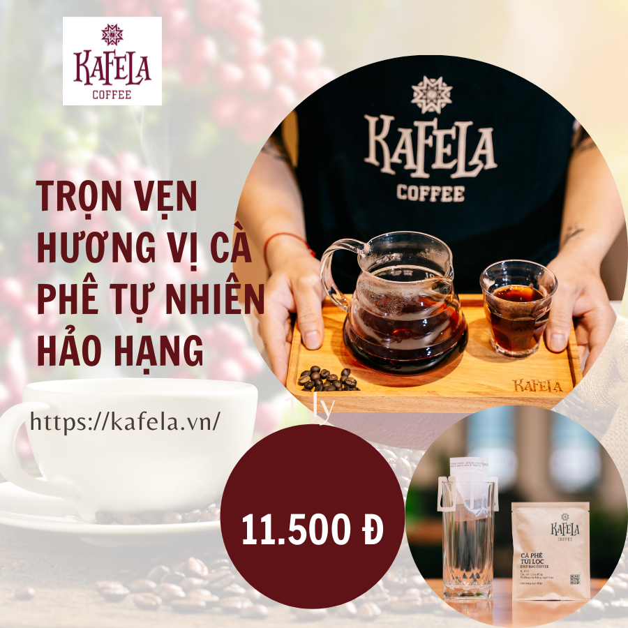 Cà phê phin giấy túi lọc Kafela Drip Coffee