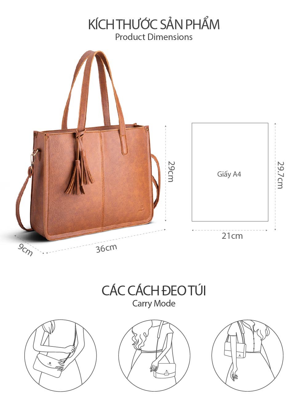 Túi xách nữ YUUMY ( Công sở cỡ lớn YTX22 )