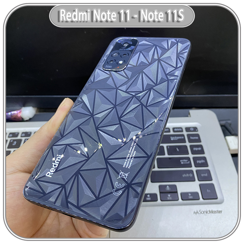 Miếng dán PPF mặt lưng 3D vân kim cương cho Redmi Note 11 - Note 11S