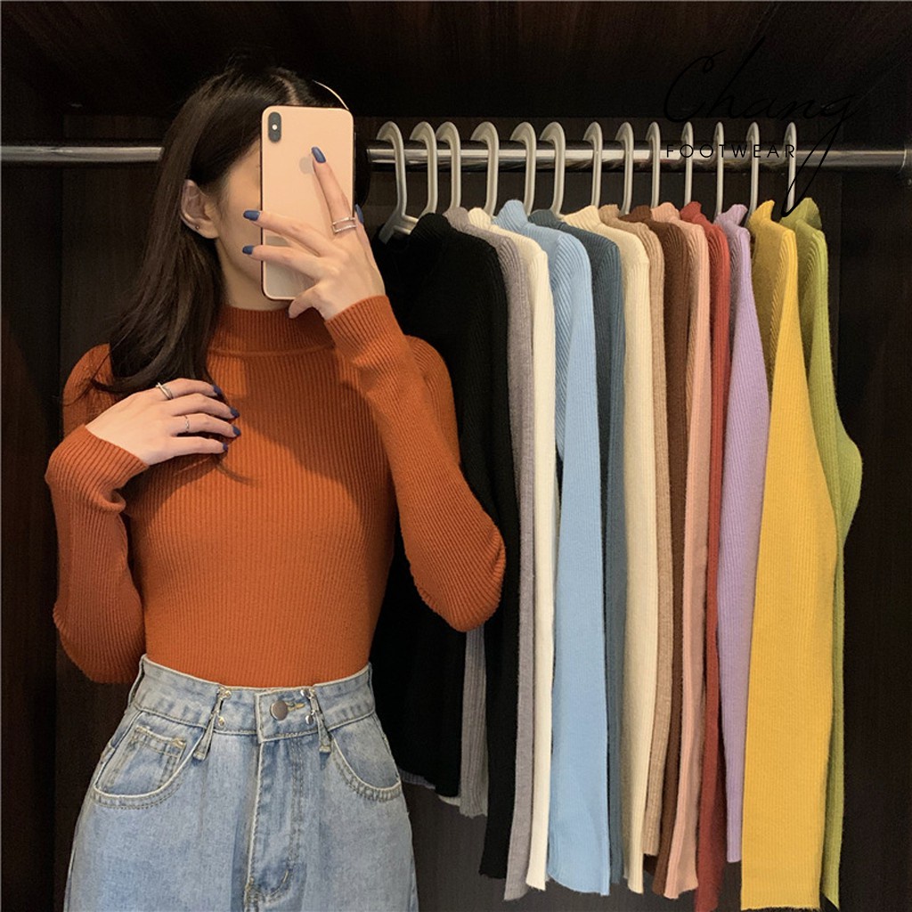 ÁO LEN CỔ 3 PHÂN  chất đẹp, không bai nhão