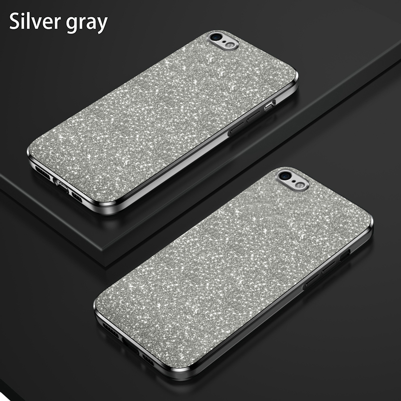 Luxury plating phone case for iphone 6 - 6 plus case iphone 6s - 6s plus glitter clear tpu soft cover casing with glitter flake