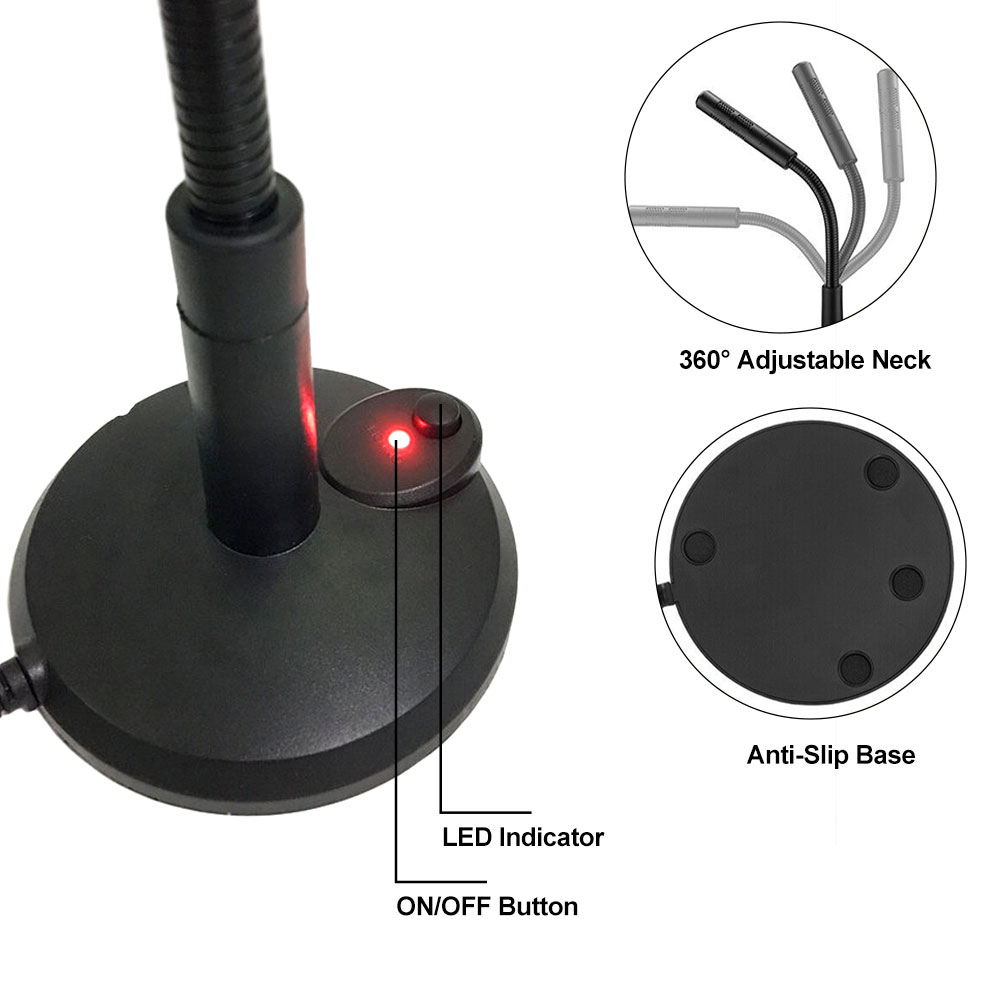 USB Computer Microphone USB Plug High Quality Noise Cancelling Recording Desktop Mic PC Laptop Online Chatting Live Streaming Gaming