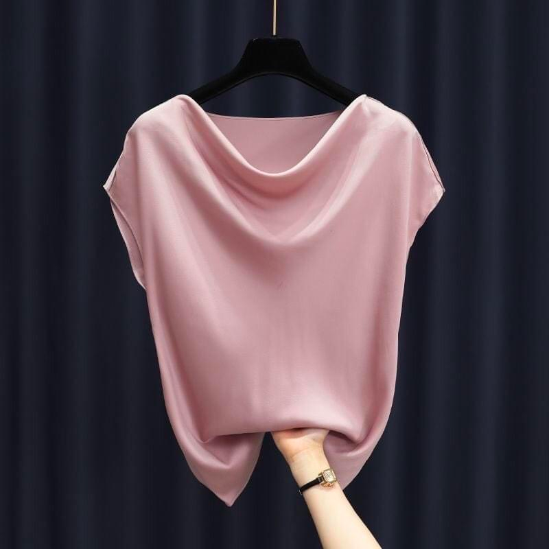 Áo lụa cổ đổ sang chảnh