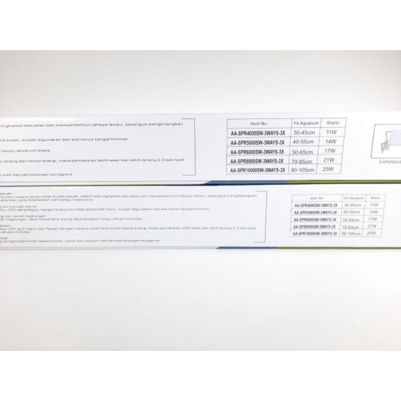 LAMPU LED AQUARIUM RECENT AA SPR 8000/10000 3WAYS 3X