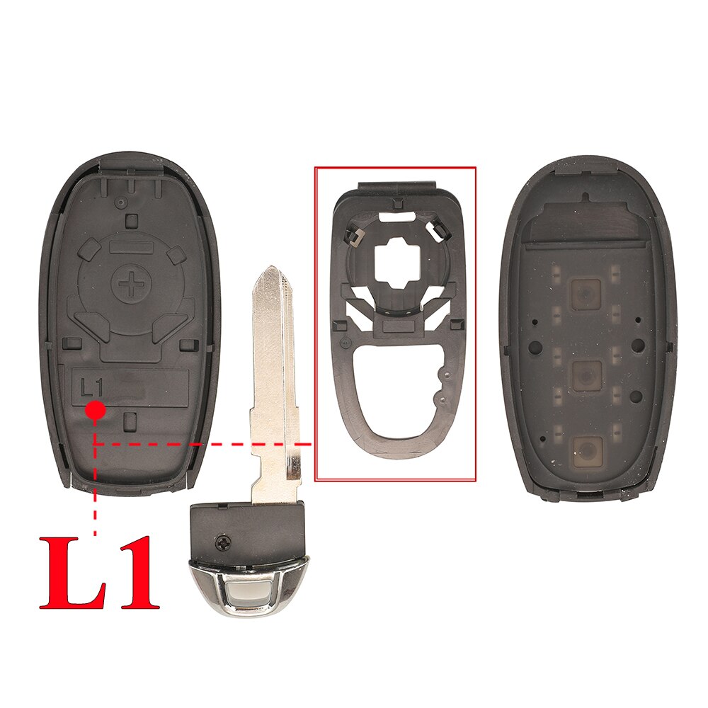 Jingyuqin 2BT Smart Card Key Shell for Suzuki Vitara Alivio Null S-CROSS SX4 Swift Car Remote Key Replacement Case Emergency Key