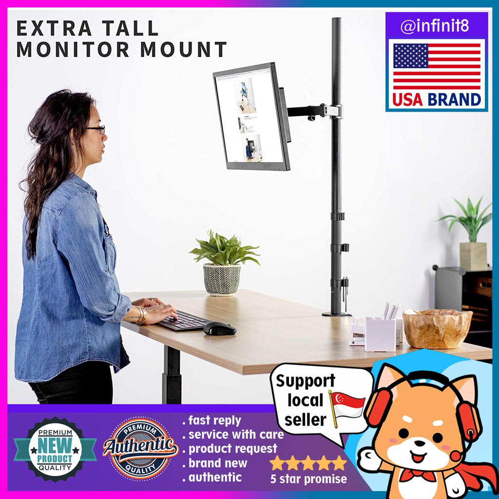 vivo extra tall single monitor desk mount stand