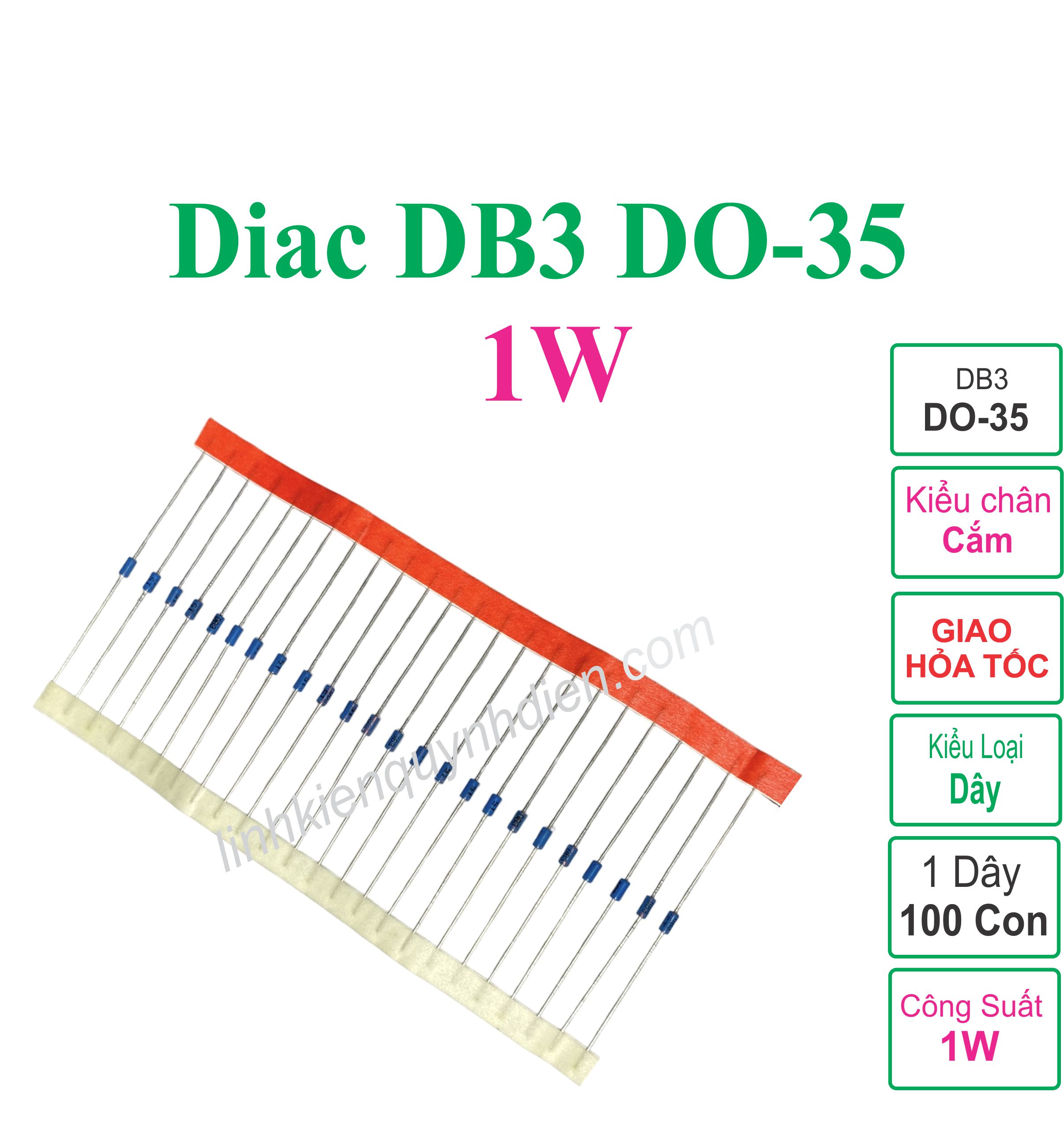 Combo 100 con db3, diac db3 do-35 1w - linh kiện điện tử quỳnh diễn