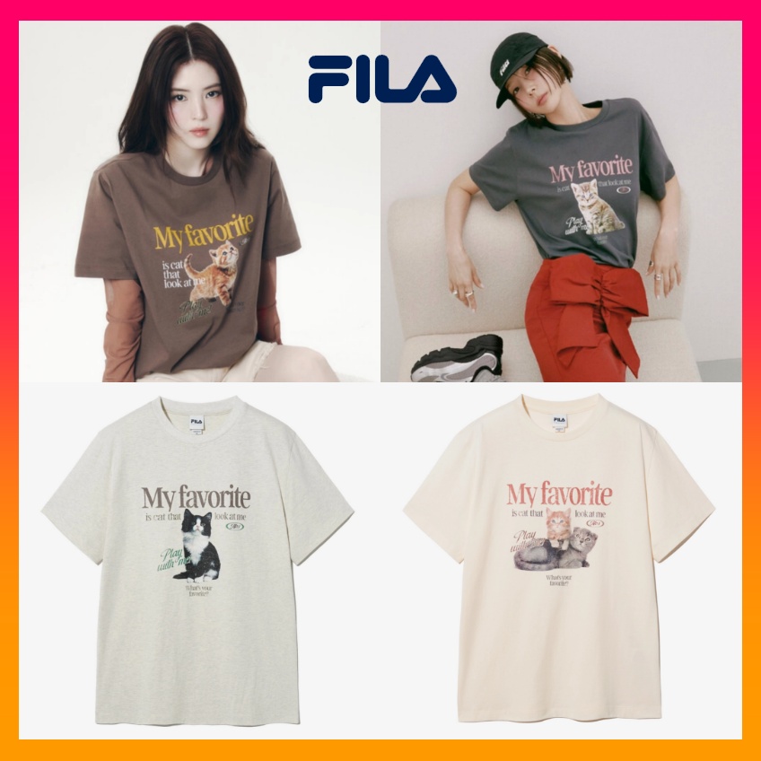 FILA Overfit Cat T Shirt (2025New) Lazada Singapore