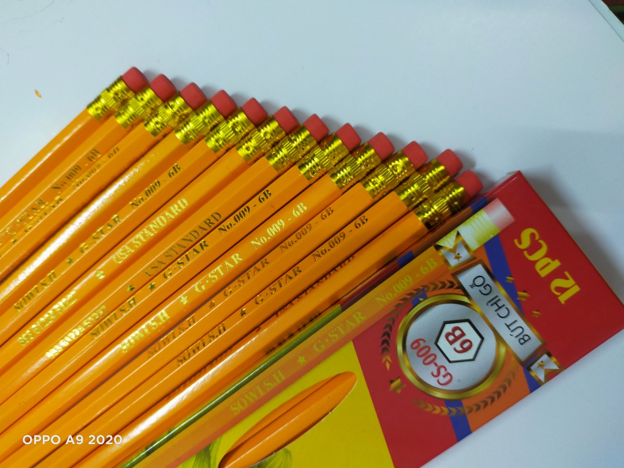 Hộp 12 bút chì Vàng GStar (2B/3B/4B/5B/6B)
