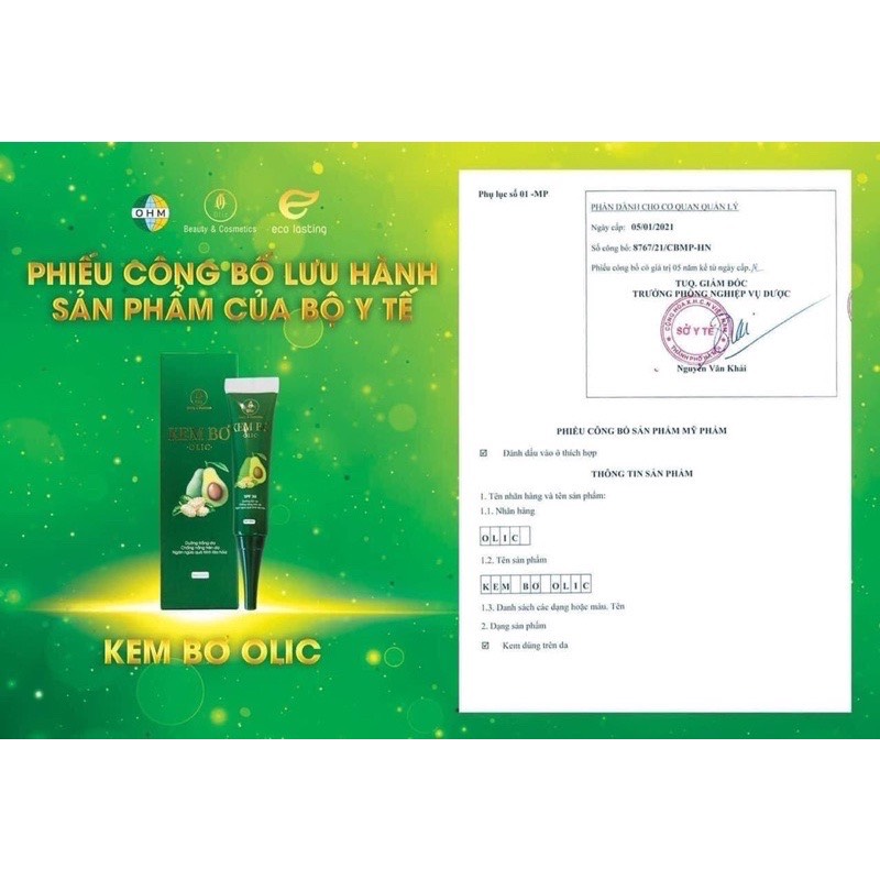 [CHÍNH HÃNG] KEM BƠ CẤY TRẮNG NANO OLIC MẪU MỚI