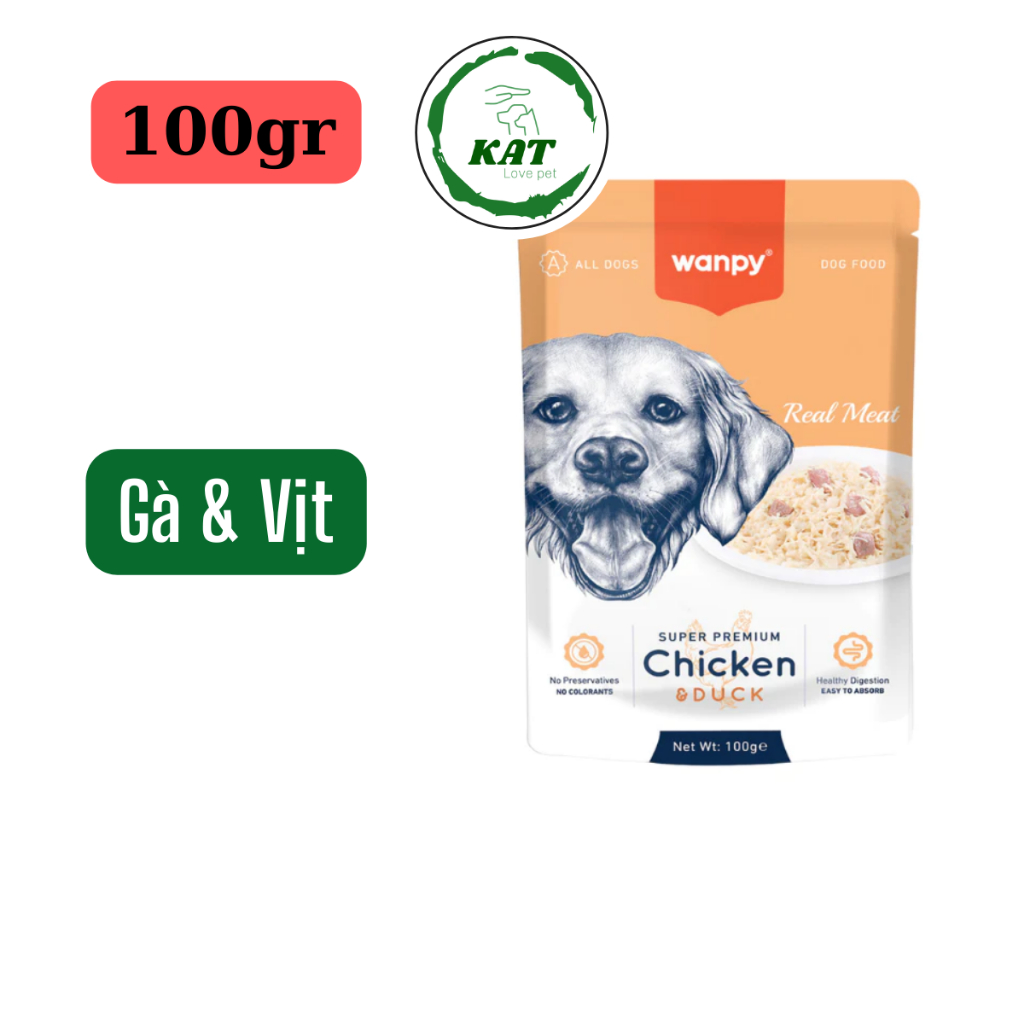 [85gr 100gr] Pate Wanpy Premium cho Chó Mèo - Gói 85g 100g - KAT Store
