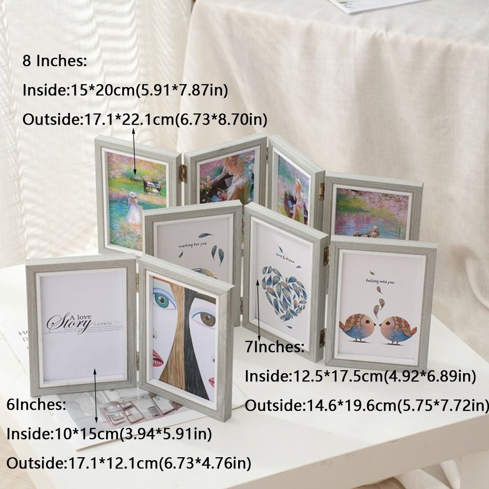Modern Simple Creative Foldable Hinge Photo Frame Double/Triple Wooden ...
