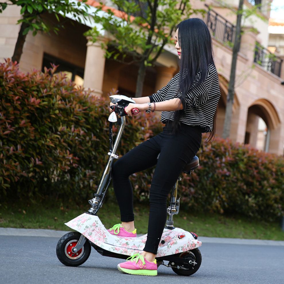 Xe Điện Gấp Gọn Mini E-SCOOTER (Ác Quy 24V-12A/ Có Giảm Sóc Trước/ Tặng Ghế Em Bé)