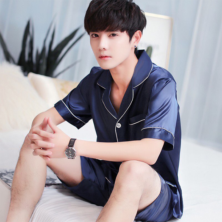 Bộ Đồ Pijama Cộc Tay Chất Lụa Satin Cao Cấp Nhiều Màu