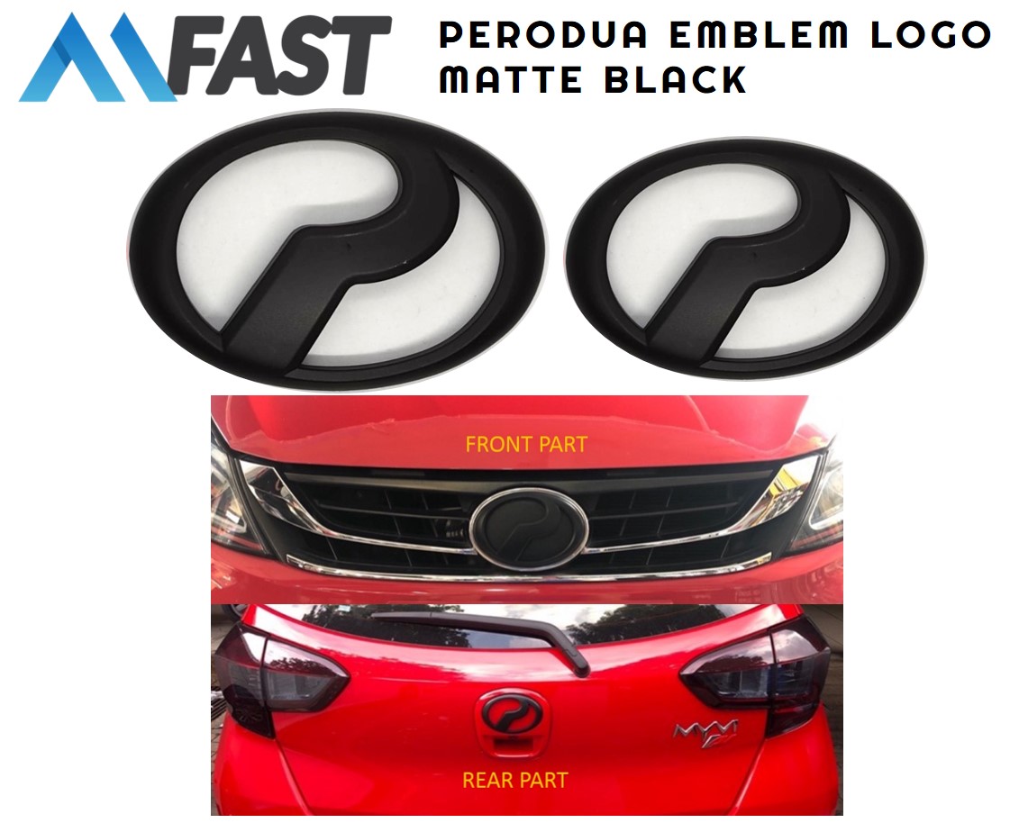 Perodua Myvi Ativa Aruz Alza Bezza Axia Icon Myvi New Front Rear Logo Emblem Matt Black Lazada