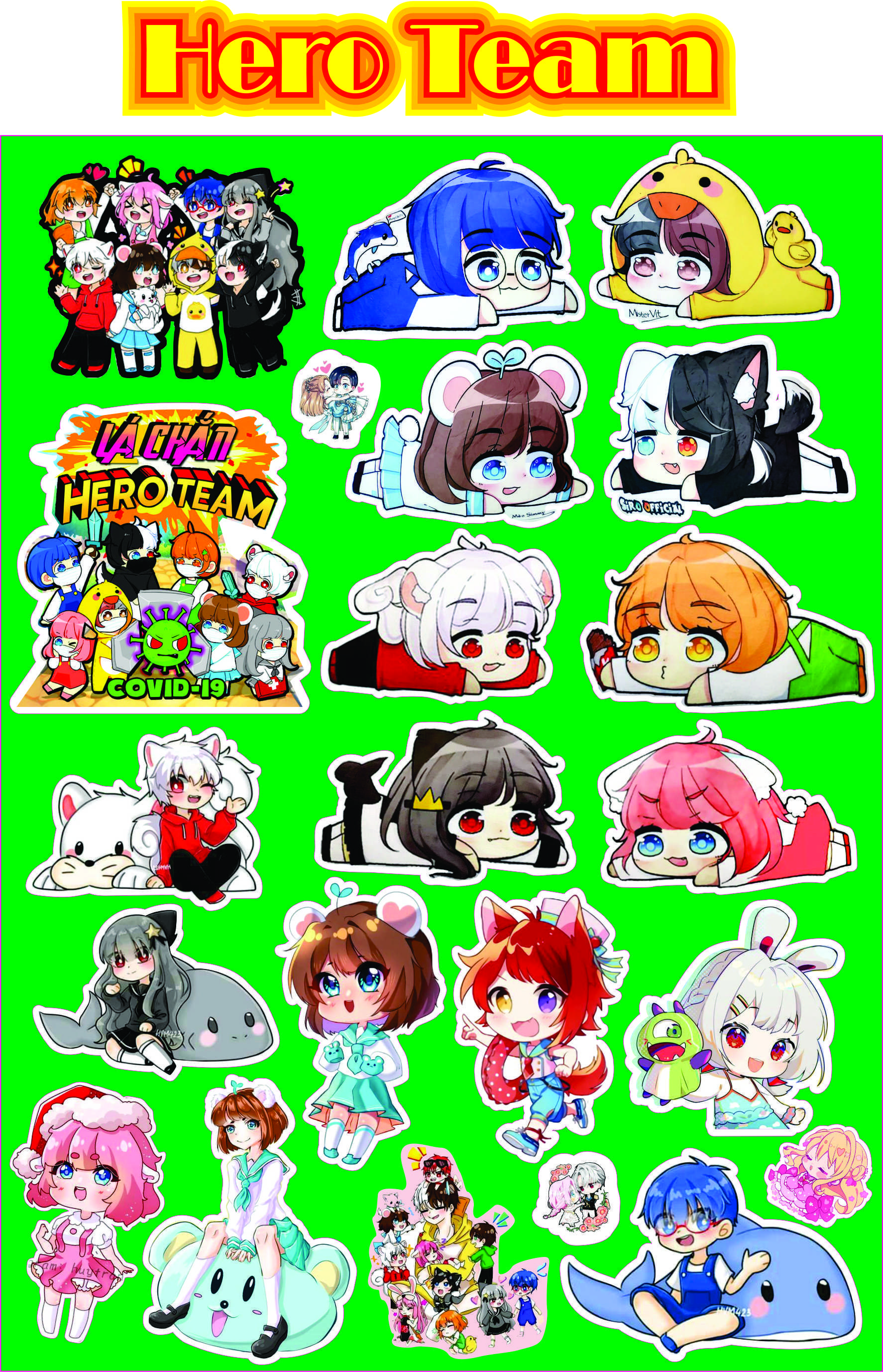 Sticker/Hình dán Hero Team 3