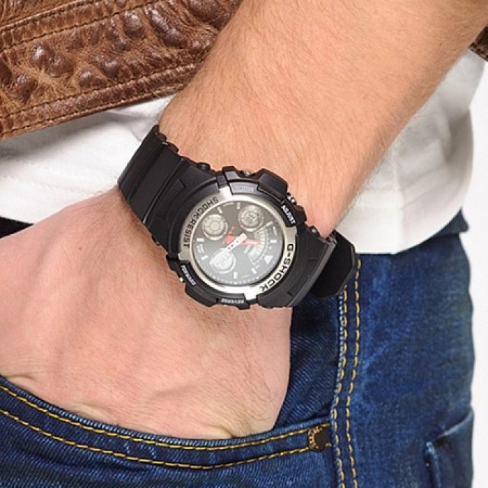 Original] Casio G-Shock AW-590-1A Men Alarm Black Resin Strap Water  Resistant Watch AW-590-1ADR | Lazada Singapore