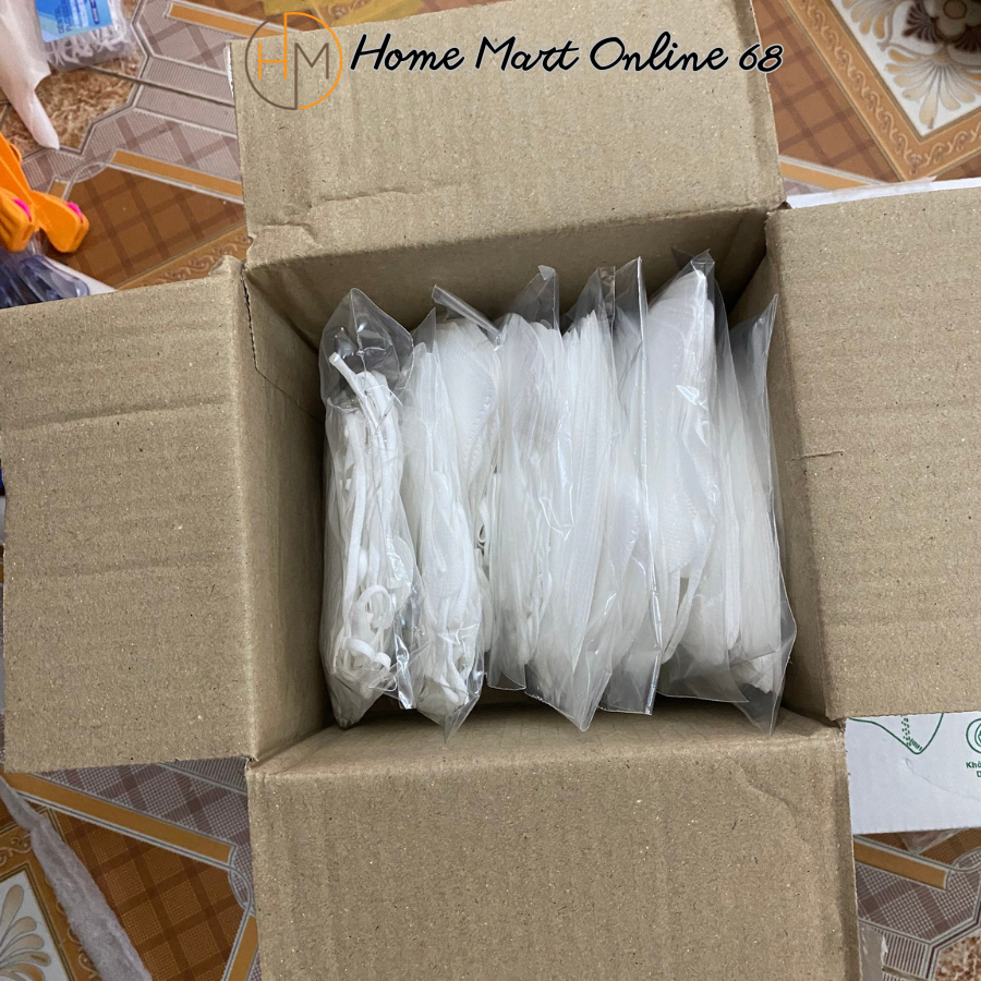 Thùng 100 chiếc khẩu trang 5D màu trắng