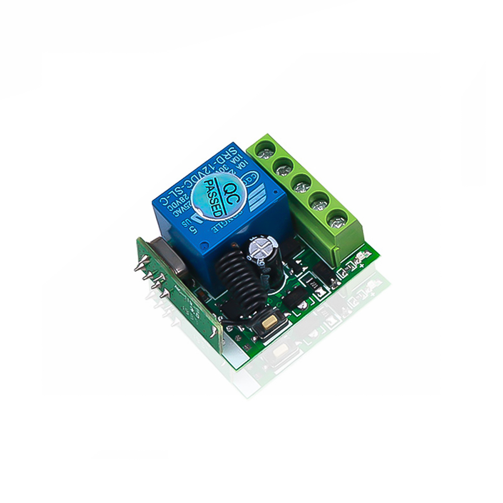 KEBETEME 12V 1ch 433Mhz Wireless Remote Control Switch Receiver Relay Module Code Learning Remote Transmitter