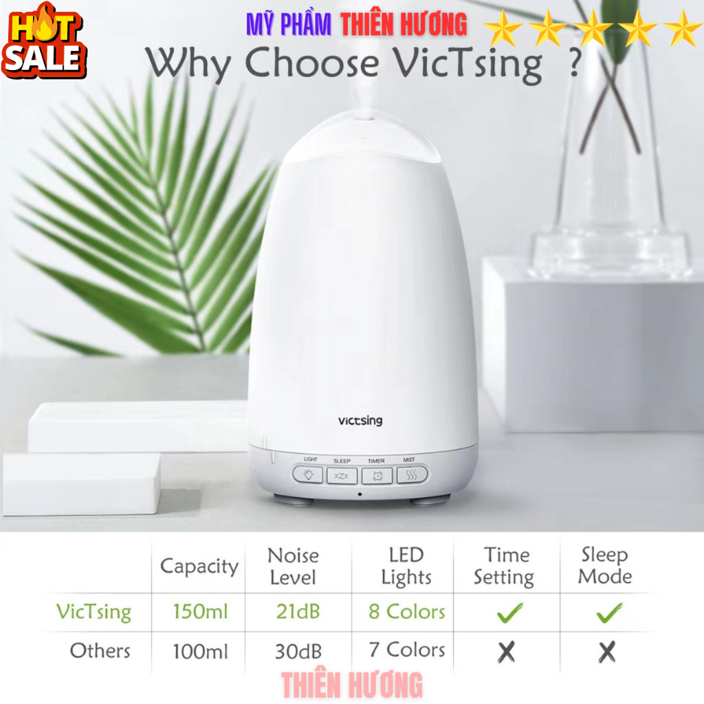 Combo Máy xông tinh dầu Vdecor + 1 Lọ tinh dầu LEAF 10ml