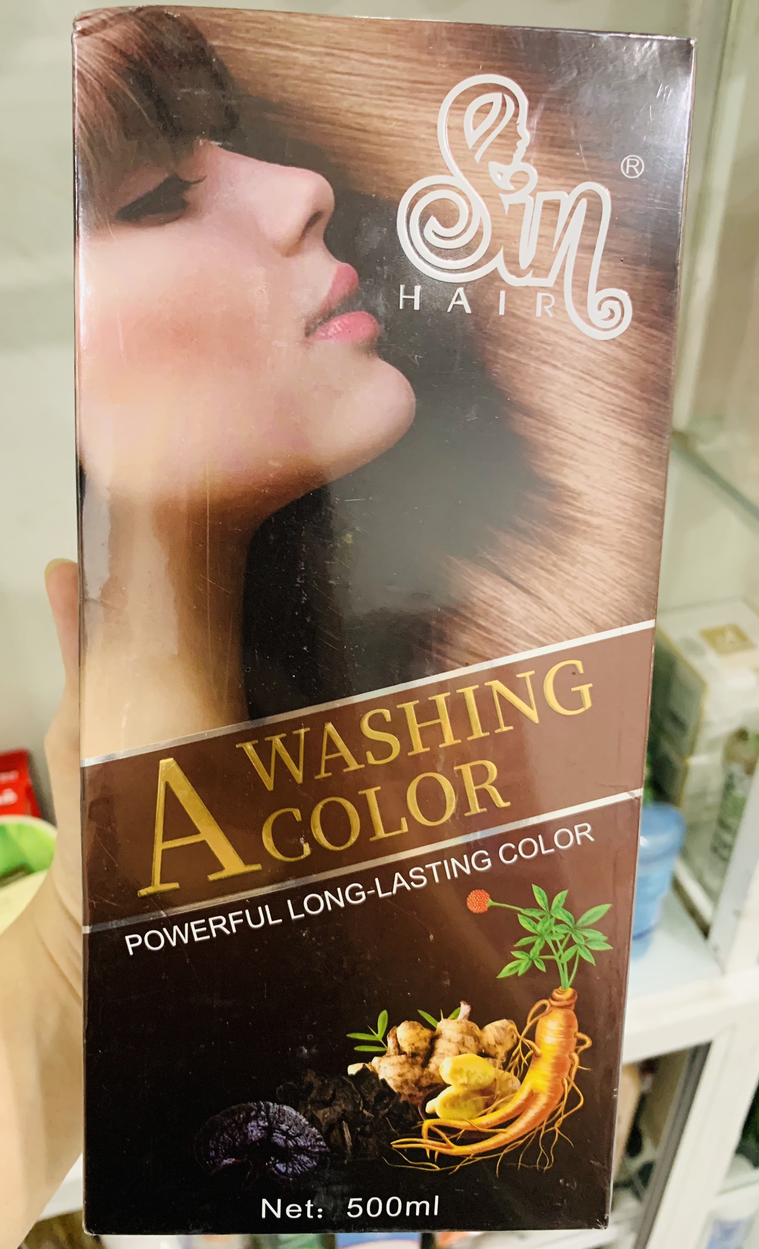 [HCM]1 HỘP DẦU GỘI PHỦ BẠC NHÂN SÂM SIN HAIR A WASHING COLOR 500ML - XUẤT XỨ NHẬT BẢN, SẢN XUẤT TẠI VIỆT NAM - Có lựa chọn màu