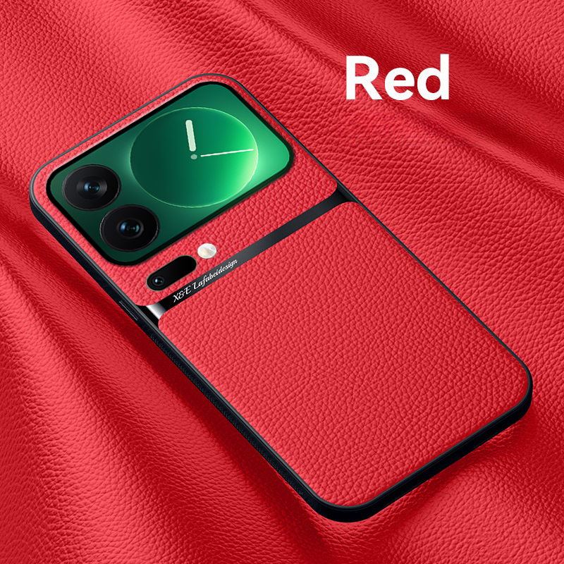 Phone case Xiaomi 17Pro Soft Silicone Litchi Pattern Matte Ultra Thin Magnetic Leather Shockproof Back cover Xiaomi 17 Pro Max case.