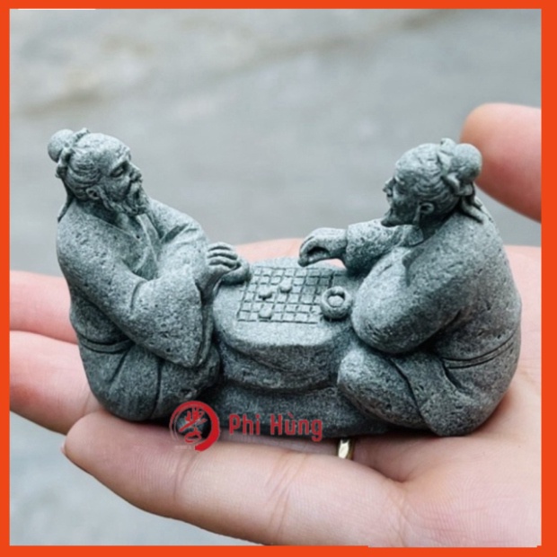 Tượng 2 Ông Lão Đánh Cờ - Đá Sa Thạch