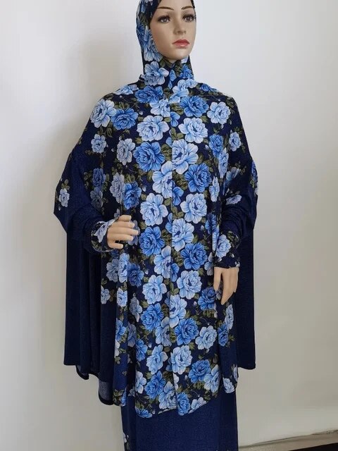 Ramadan Eid Muslim Women Prayer Garment Long Khimar Abaya Skirt Set Mubarak 2 pieces Niqab Islam Muslim Prayer Dress jilbab 2024