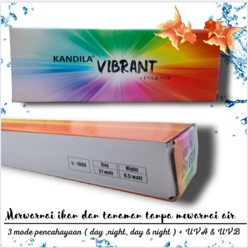 Lampu Led Atas Aquarium Aquascape KANDILA VIBRANT + UVA & UVB V 1000