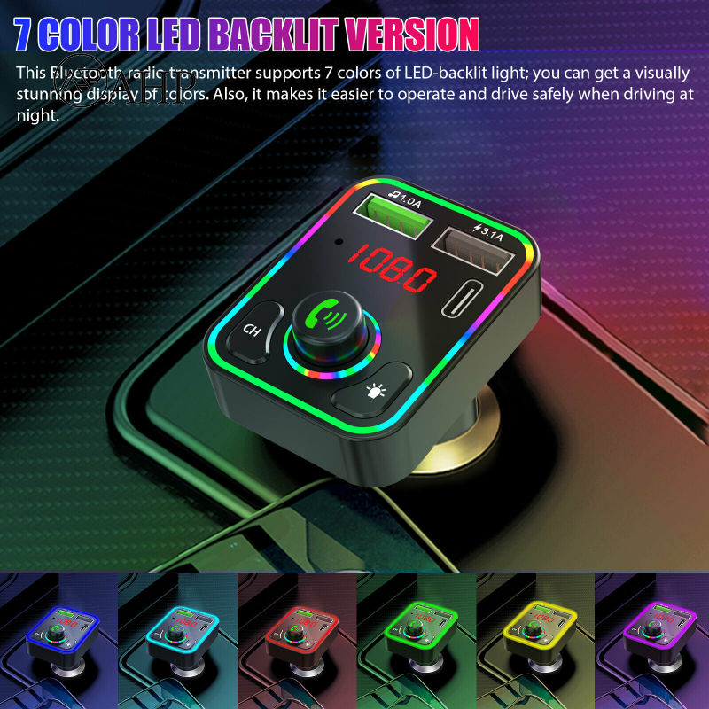 Fansuq 【hàng có sẵn】📣F3 Bluetood-Tương Thích phát FM trên xe ô tô MP3 Đài Phát Thanh U Đĩa Âm Nhạc Máy Nghe Nhạc Bộ chuyển đổi không dây Kit Pd Nhanh Chóng Sạc Hands-Free Cuộc Gọi Receiver