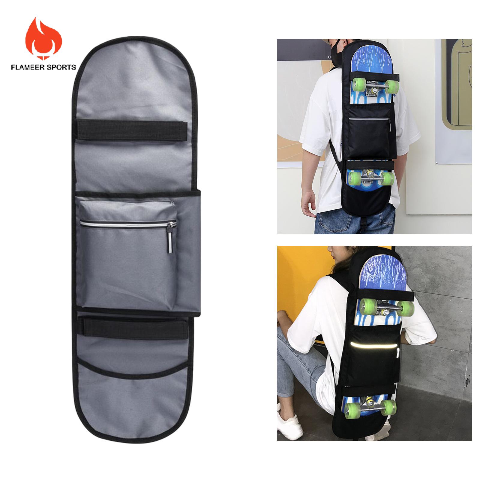Flameer Oxford Skateboard Backpacks Bag Longboard Carry Case Water Resistant Outdoor