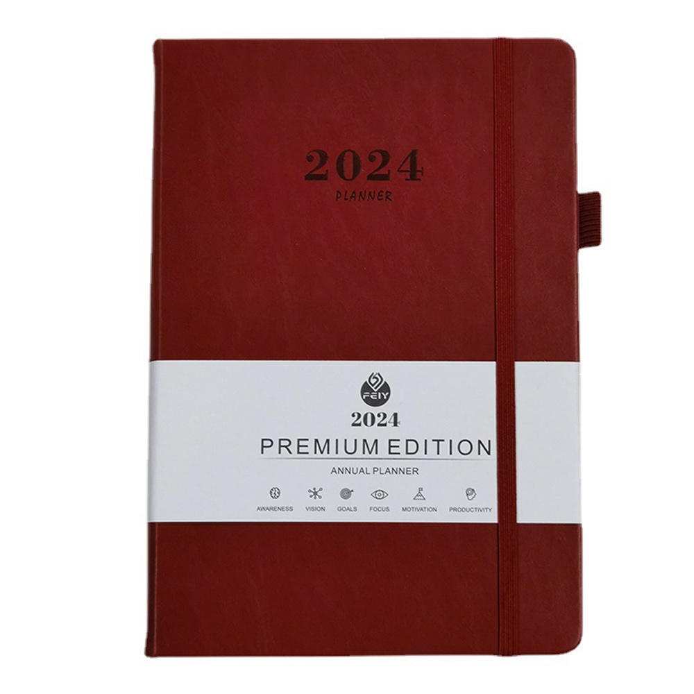 2024 English Yearly Calendar 365 Days Efficiency Study Planner Schedule Study Daily Office Planner A5 Planner Notebook