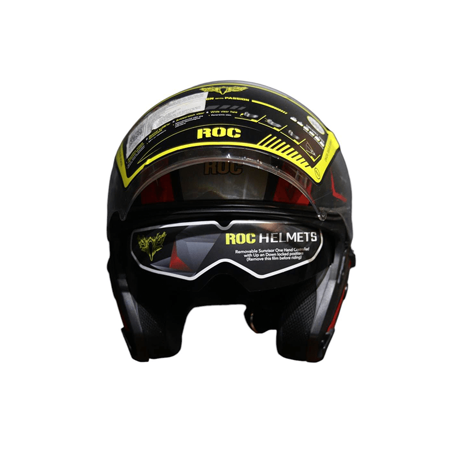 ROC Premium Helmet R02 Matte Stinger Red Size L DOT ICC