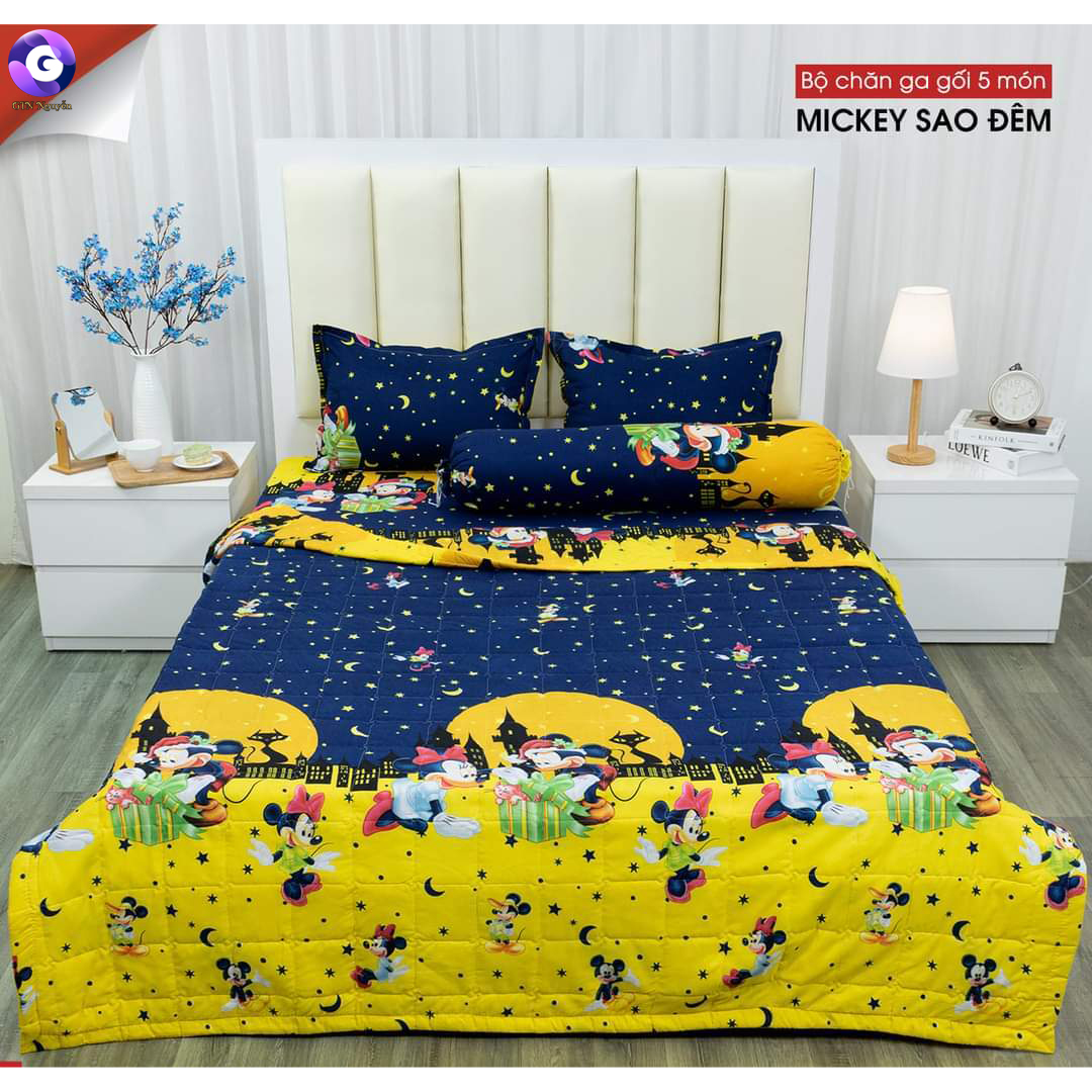Chăn Ga Gối Cotton Poly Hoạt Hình Siêu Dễ Thương