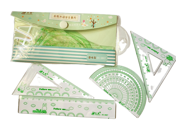 Bộ thước Eke 4 món kèm túi-15cm