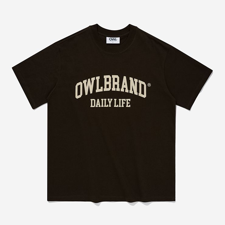 Owl brand® retro tee - áo thun ngắn chữ cổ điển / màu nâu - owl010322