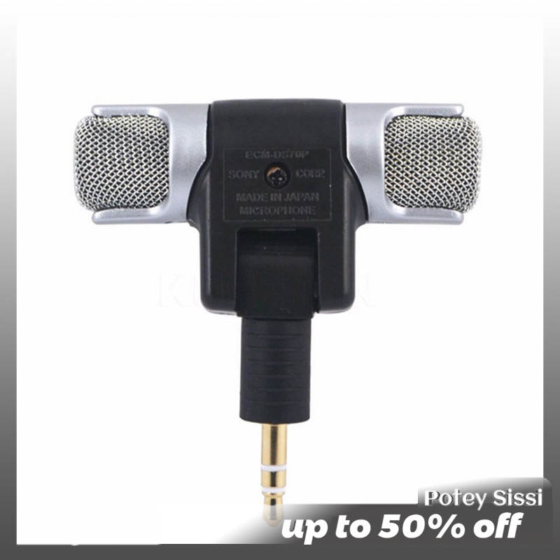 Potey New Universal Mini Stereo Microphone Mic Audio For PC Laptop Notebook Talk 3.5mm
