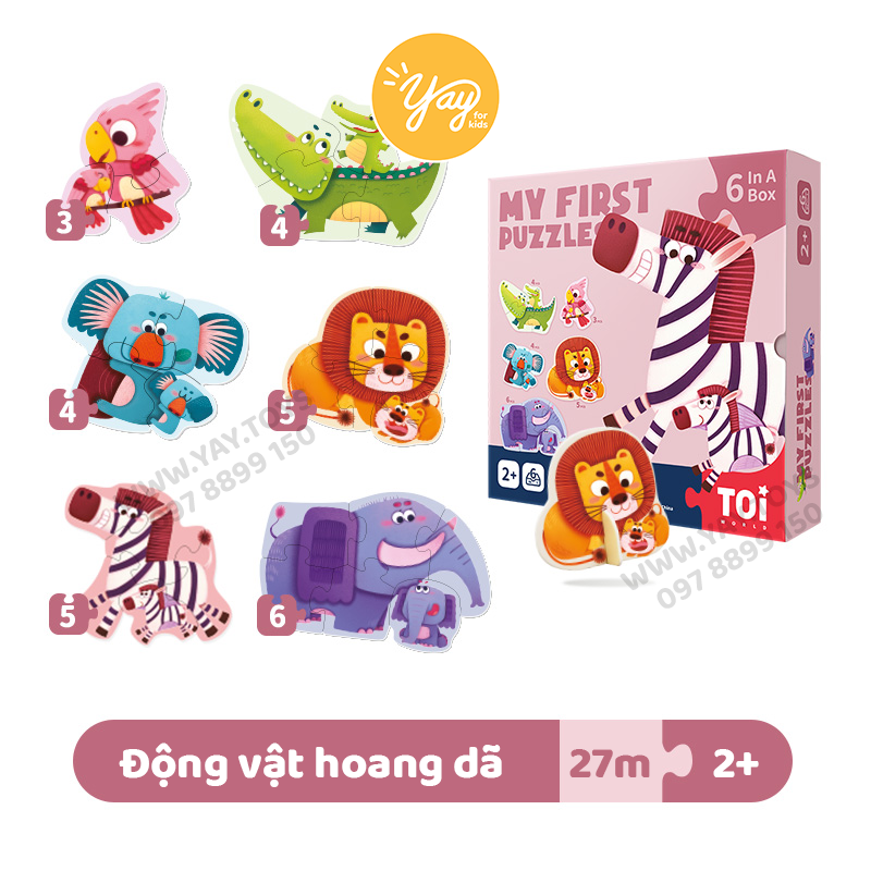 [6 CHỦ ĐỀ] Bộ Xếp Hình Đầu Đời Cho Bé 2+ - MY FIRST PUZZLE TOI
