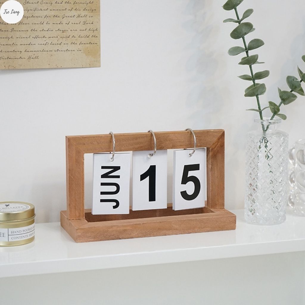 Lịch để bàn 2022 - Lịch gỗ mini để bàn Decor trang trí TRE LÀNG.