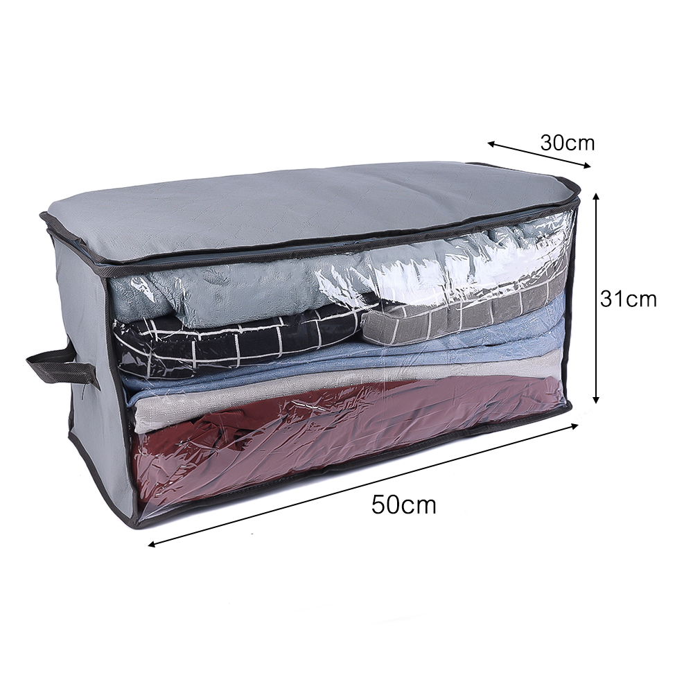 Túi Đựng Quần Áo Gấp Gọn Tiện Dụng Túi Đựng Chăn Bông Dung Tích Lớn Túi Đựng Quần Áo Có Khóa Kéo Bền Chống Bụi