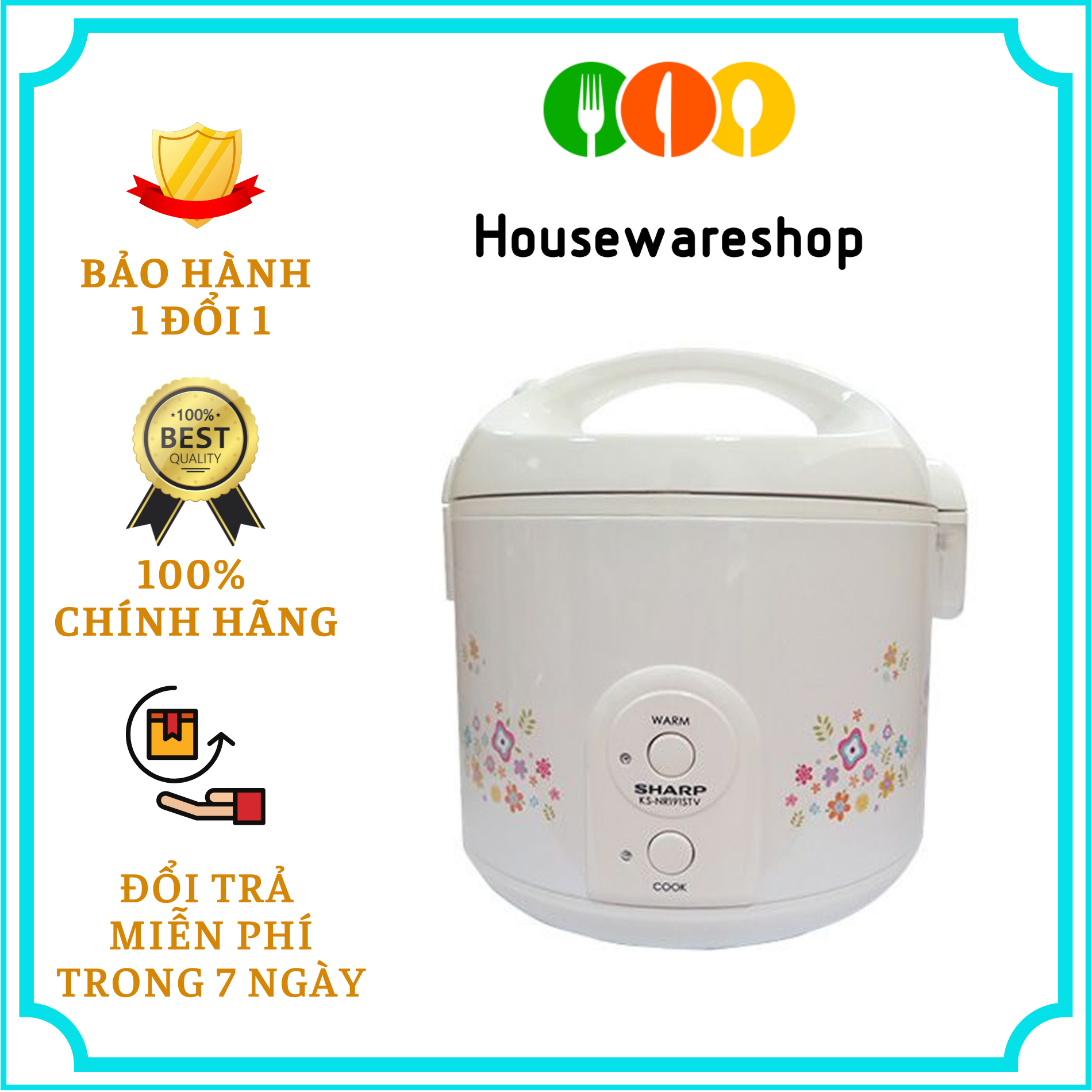 Nồi cơm điện nắp gài Sharp 1 lít KS-11ET